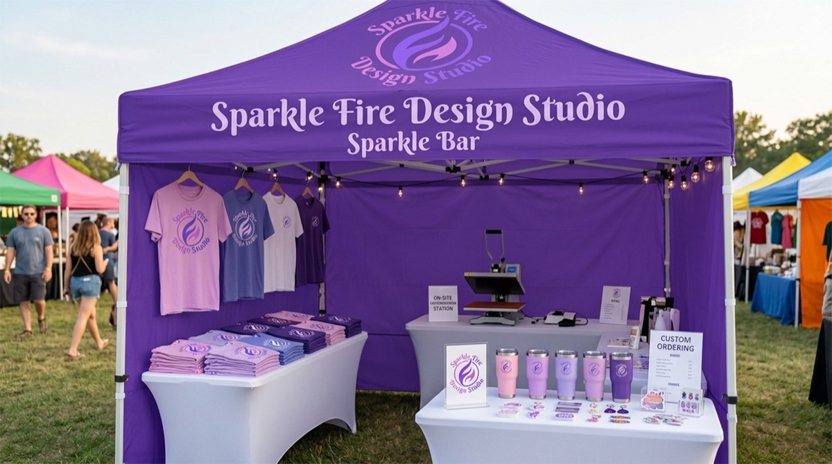 Sparkle Fire pop-up booth at a live event